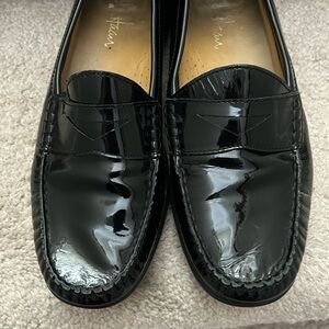 Cole Haan Womens Air Erika Penny Loafer Shoes Black Patent Leather Moc Toe8 1/2B